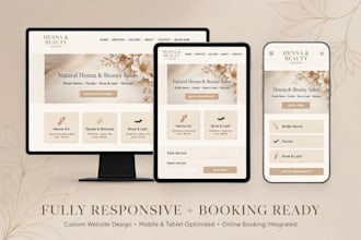 design luxury booking website for henna artist and beauty salon