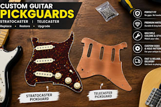 design custom guitar pickguard cad, dxf and cnc cutting files