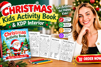 design a christmas kids activity book and kdp interior