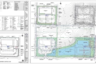 design site plan, site grading plan, erosion plan, drainage plan, utility plan