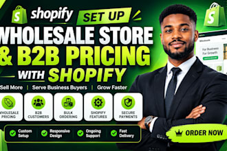 setup shopify wholesale ecommerce store, shopify b2b pricing, wholesale feature