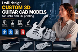 design 3d guitar body bass frame cad model electric musical instrument rendering