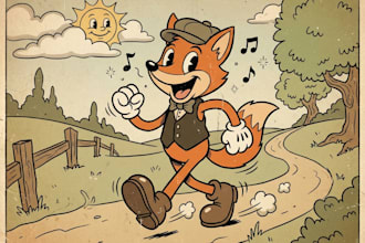 draw retro vintage cartoon character illustration