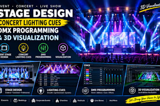 do event stage design concert lighting cues dmx programming and 3d visualization