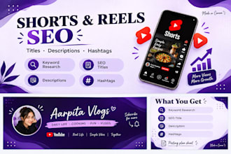 write SEO titles and hashtags for your shorts and reels