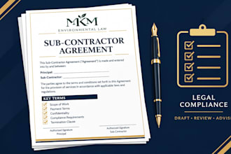 draft custom contractor and subcontractor onboarding agreements