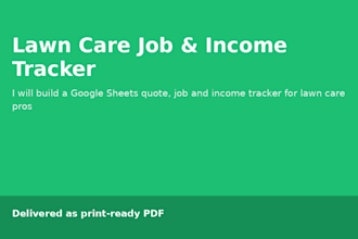 build a google sheets quote, job and income tracker