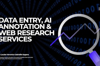 do accurate data entry, ai data annotation, and web research