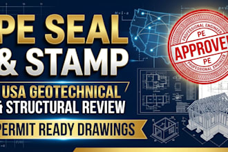 review and stamp USA geotechnical report, structural, mep and engineer drawing