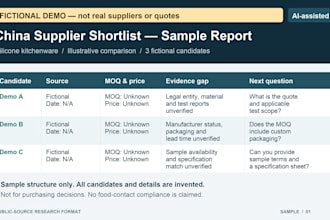 research china suppliers and prepare a sourcing shortlist