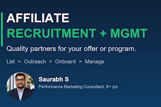 recruit and manage affiliates and publishers for your affiliate program