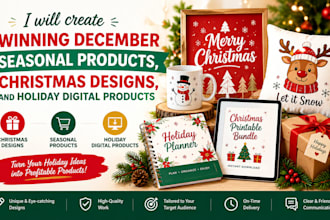 create winning december seasonal products, christmas designs, and holiday