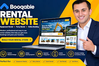 design booqable rental website equipment rental website party rental website