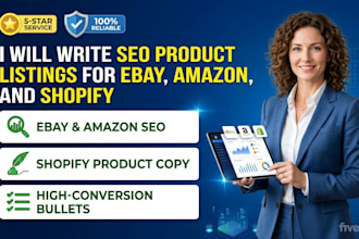 write SEO product listings for ebay amazon shopify