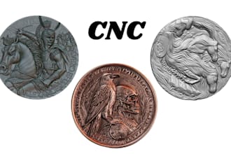 create cnc bas relief coin logo relief and engraving stl model