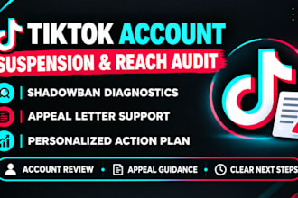 fix and audit tiktok shadowban,tiktok appeal and fix shadow ban issues