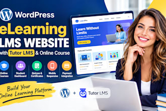 build wordpress elearning lms website with tutor lms and online course