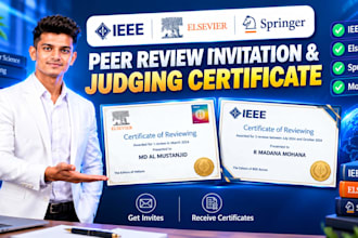 provide ieee elsevier springer peer review invitation and judging certificate