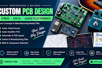 stm32 audio electronics schematic and pcb design  amplifier guitar pedals esp32