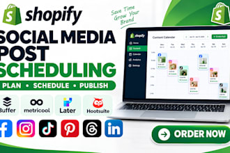 setup shopify social media scheduling system for consistent posting