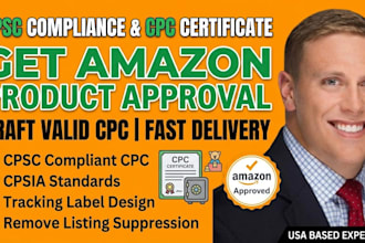 draft cpsc compliant CPC certificate and tracking label for amazon approval