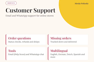 customer service for online stores via email and whatsapp chat