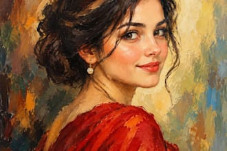 paint custom oil portrait illustrations with rich textures
