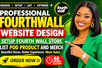 design and redesign fourthwall website fourthwall shop setup merch tshirt pod
