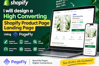 design a high converting shopify product page landing page using pagefly