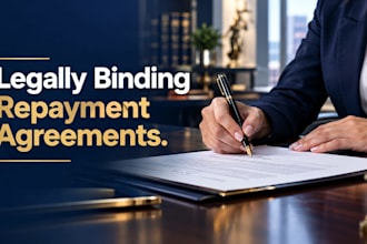 draft a legally binding repayment agreement for personal or business debt