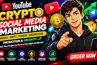 do crypto social media marketing web3 defi token memecoin promotion on youtube