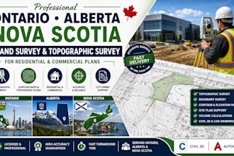 provide nova scotia ontario land survey topographic for residential plan