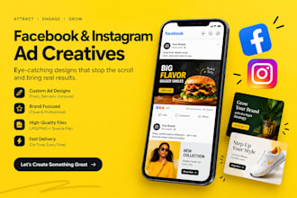 design facebook and instagram ad creatives for your business