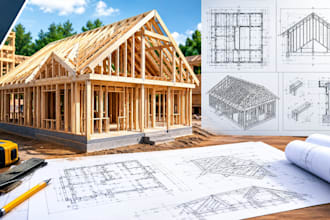 design wood framing plans and roof framing drawings for your building