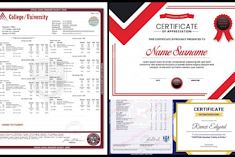 design custom transcript and certificate for high school college university, ged