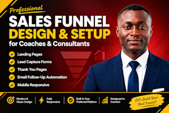 build a lead generation sales funnel landing page for  coaches, consultants