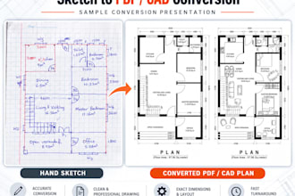 convert PDF, sketches and images to autocad dwg drawings