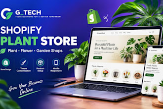 design a professional shopify plant store and gardening website