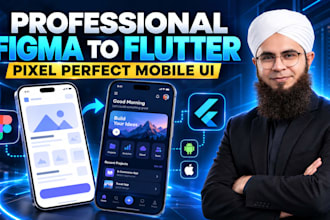 convert figma to flutter app with responsive android and ios UI