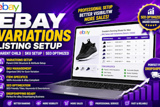 ebay variations listing setup parent child sku specific ebay dropshipping seo