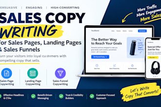 write sales copy for a sales page, landing page, sales funnel, page that sells