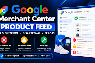 fix google merchant center suspension, product feed errors and disapprovals