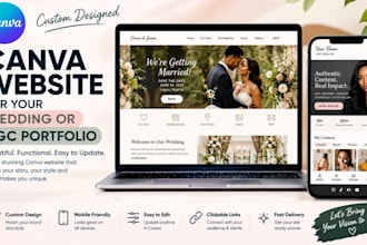 design canva wedding website, canva ugc portfolio website
