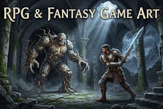 create rpg and fantasy game art, characters and key visuals