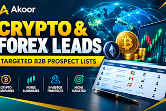 provide quality crypto and forex leads, email investor leads from your niche