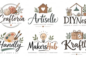 design a professional, handcrafted, artisan, craft, DIY, creative handmade logo