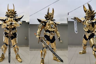 do 3d cosplay creation wearable fantasy knight armor 3d anime props 3d mask