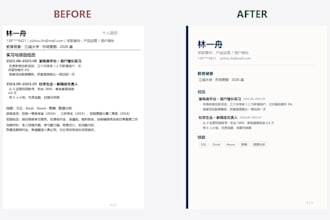 format and redesign your resume or CV into a clean professional layout