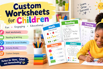 create custom kids worksheets