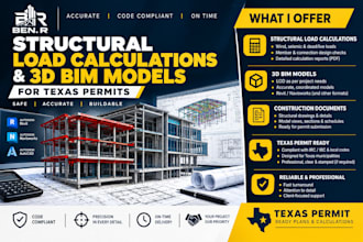 do structural load calculations and 3d bim models for texas permits